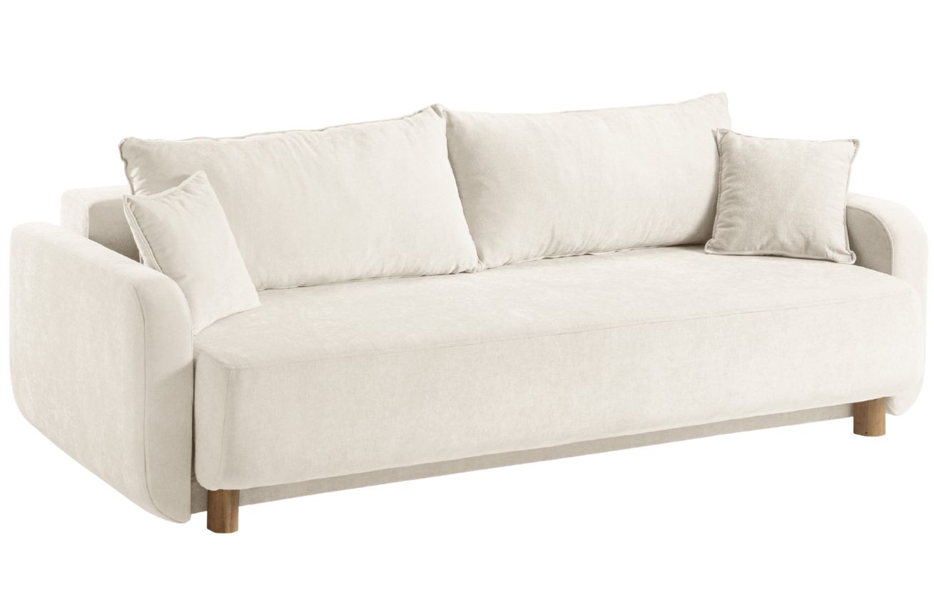 Micadoni Světle béžová rozkládací pohovka Elen 231 cm