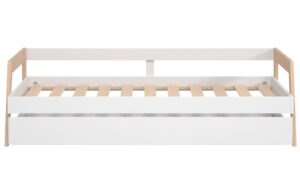 Marckeric Bílá dřevěná rozkládací postel Carrie 90 x 200/190 cm