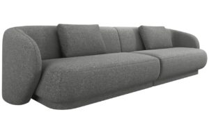 Cosmopolitan Design Šedá čalouněná čtyřmístná pohovka Camden 304 cm