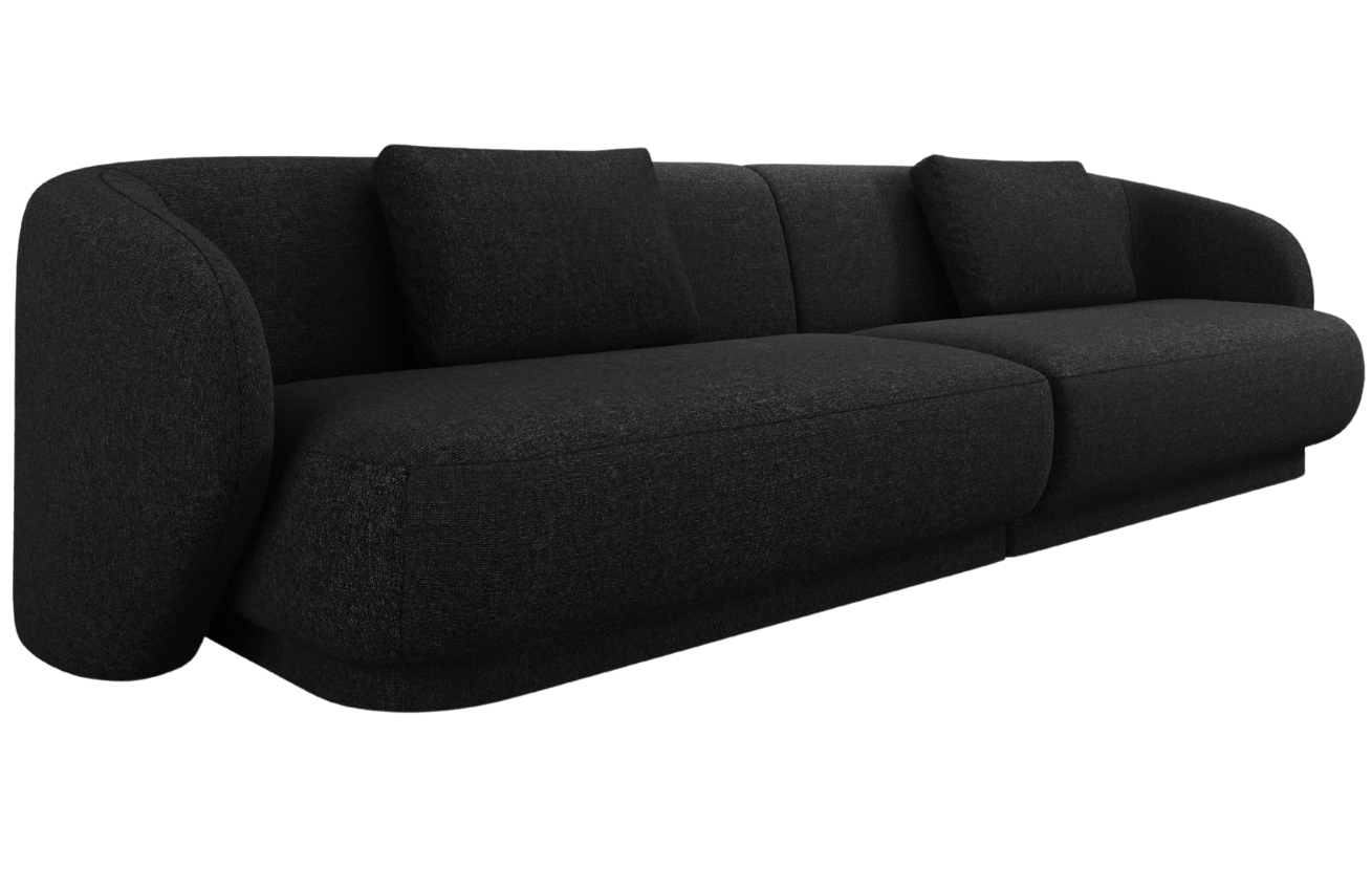 Cosmopolitan Design Černá čalouněná čtyřmístná pohovka Camden 304 cm