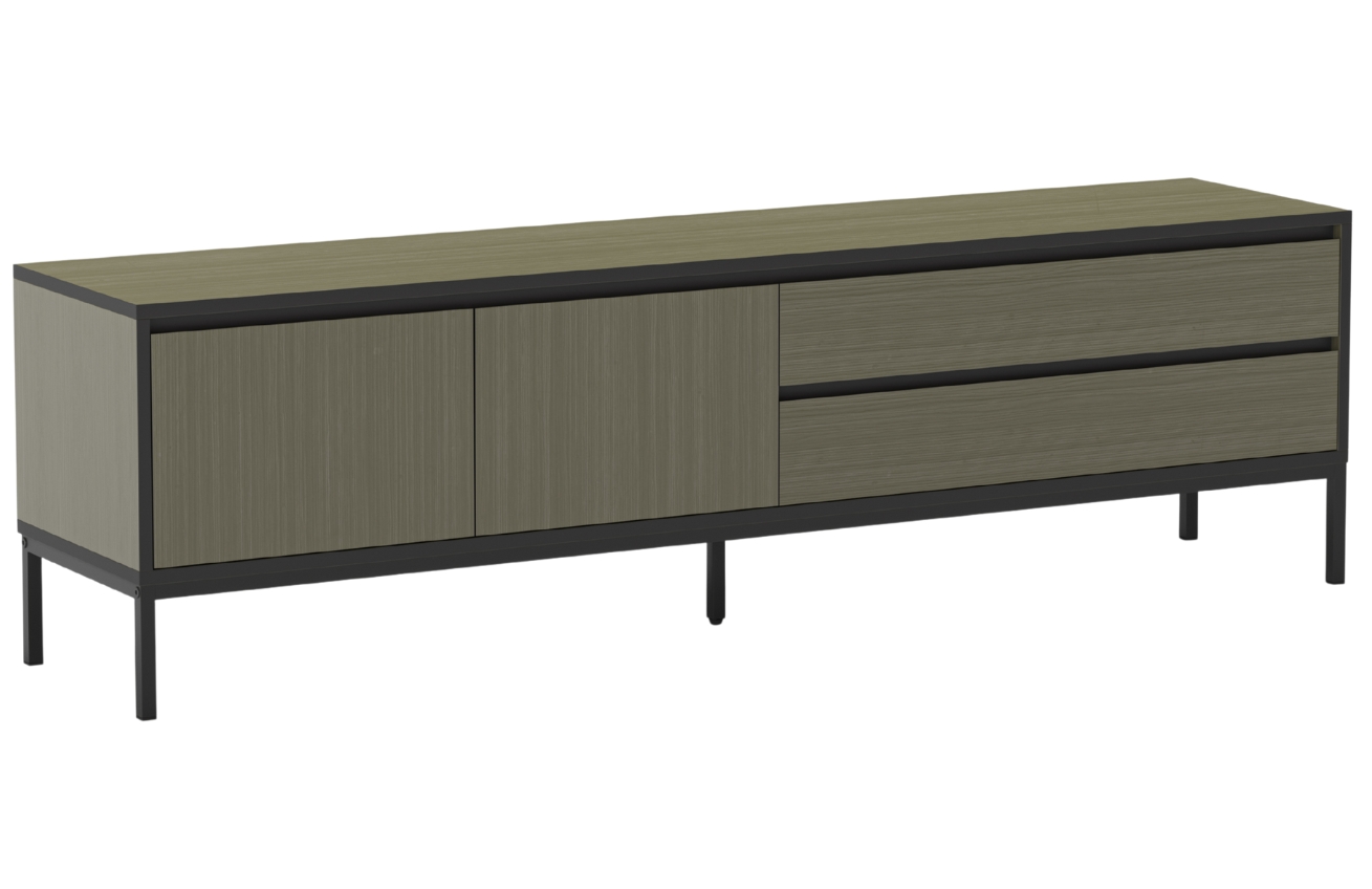 Marckeric Zelený lakovaný TV stolek Lorenza 180 x 40 cm