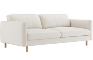 Micadoni Bílá sametová čtyřmístná pohovka Eden 209 cm