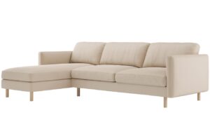 Micadoni Béžová sametová rohová pohovka Eden 286 cm