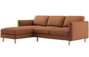 Micadoni Oranžová sametová rohová pohovka Eden 250 cm