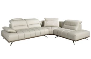 Angel Cerdá Světle šedá kožená rohová pohovka No. 6244