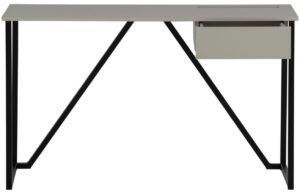 WOOOD Šedobéžový dřevěný pracovní stůl New Julius 126 x 53 cm