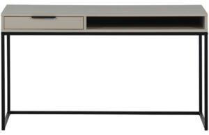 WOOOD Šedobéžový dřevěný pracovní stůl Nore 130 x 58 cm