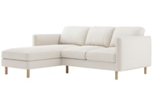 Micadoni Bílá sametová rohová pohovka Eden 223 cm