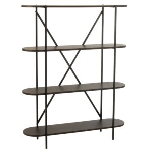 J-line Hnědý regál Oval 150 x 120 cm