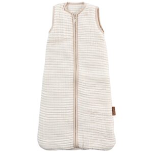 Bílo-béžový mušelínový dětský spací pytel Quax Natural 70 cm