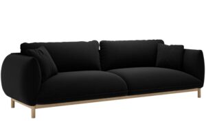 Micadoni Černá sametová čtyřmístná pohovka Ada 248 cm