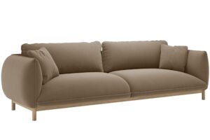Micadoni Světle hnědá sametová čtyřmístná pohovka Ada 248 cm