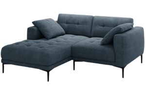 Micadoni Tmavě modrá čalouněná rohová pohovka Bemy 205 cm