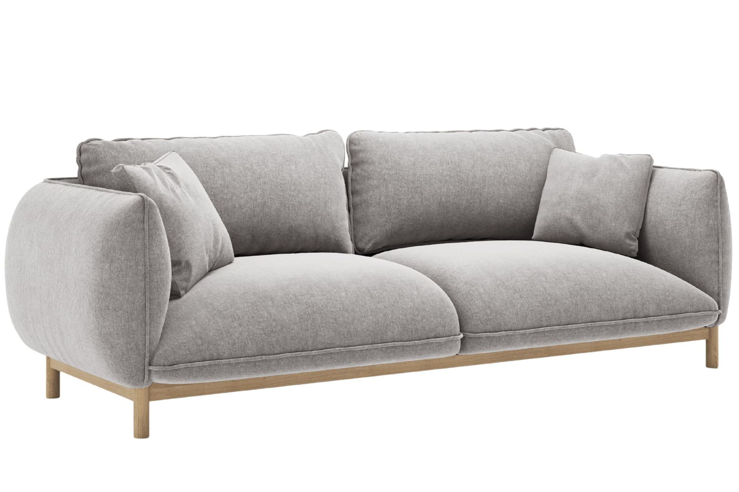 Micadoni Světle šedá trojmístná pohovka Ada 208 cm