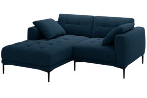 Micadoni Královsky modrá sametová rohová pohovka Bemy 205 cm