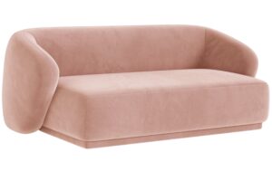 Maison Heritage Růžová sametová dvoumístná pohovka Jane 180 cm