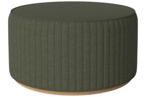 Bolia Tmavě zelený čalouněný taburet Rigato 66 cm s dubovou podstavou