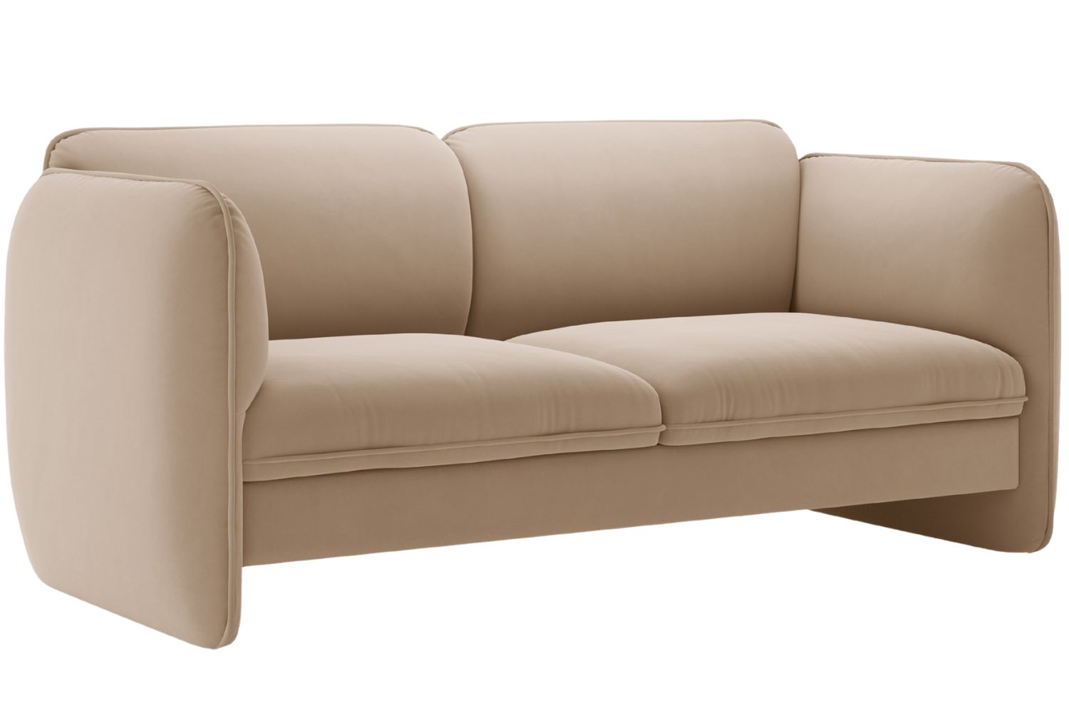 Micadoni Béžová sametová dvoumístná pohovka Georgia 168 cm