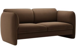 Micadoni Hnědá sametová dvoumístná pohovka Georgia 168 cm