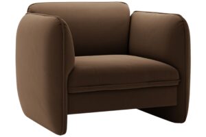 Micadoni Hnědé sametové křeslo Georgia