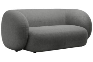 Micadoni Tmavě šedá bouclé dvoumístná pohovka Kate 183 cm