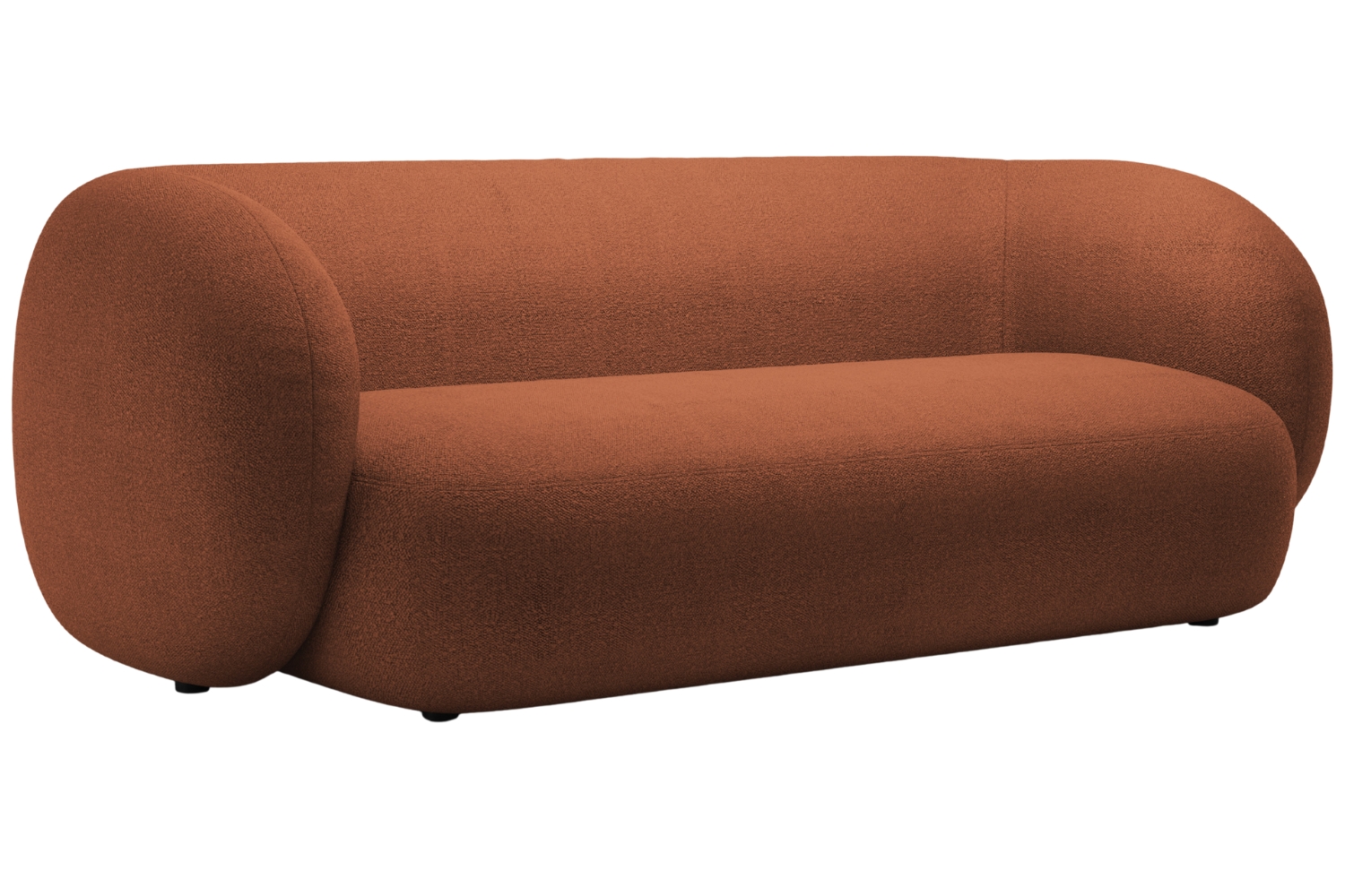Micadoni Terakotově oranžová bouclé trojmístná pohovka Kate 213 cm