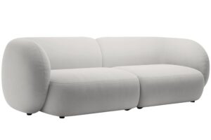 Micadoni Světle šedá sametová čtyřmístná pohovka Kate 243 cm