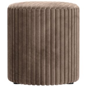 Micadoni Hnědý manšestrový taburet Dia 40 cm