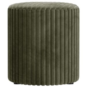 Micadoni Zelený manšestrový taburet Dia 40 cm