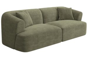 Cosmopolitan Design Zelená manšestrová trojmístná pohovka Campi 220 cm