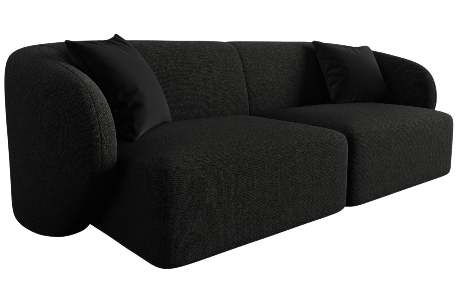 Maison Heritage Černá dvoumístná pohovka Chiara 188 cm