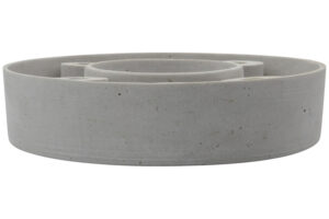 House Doctor Šedý kameninový svícen Ring 26 cm