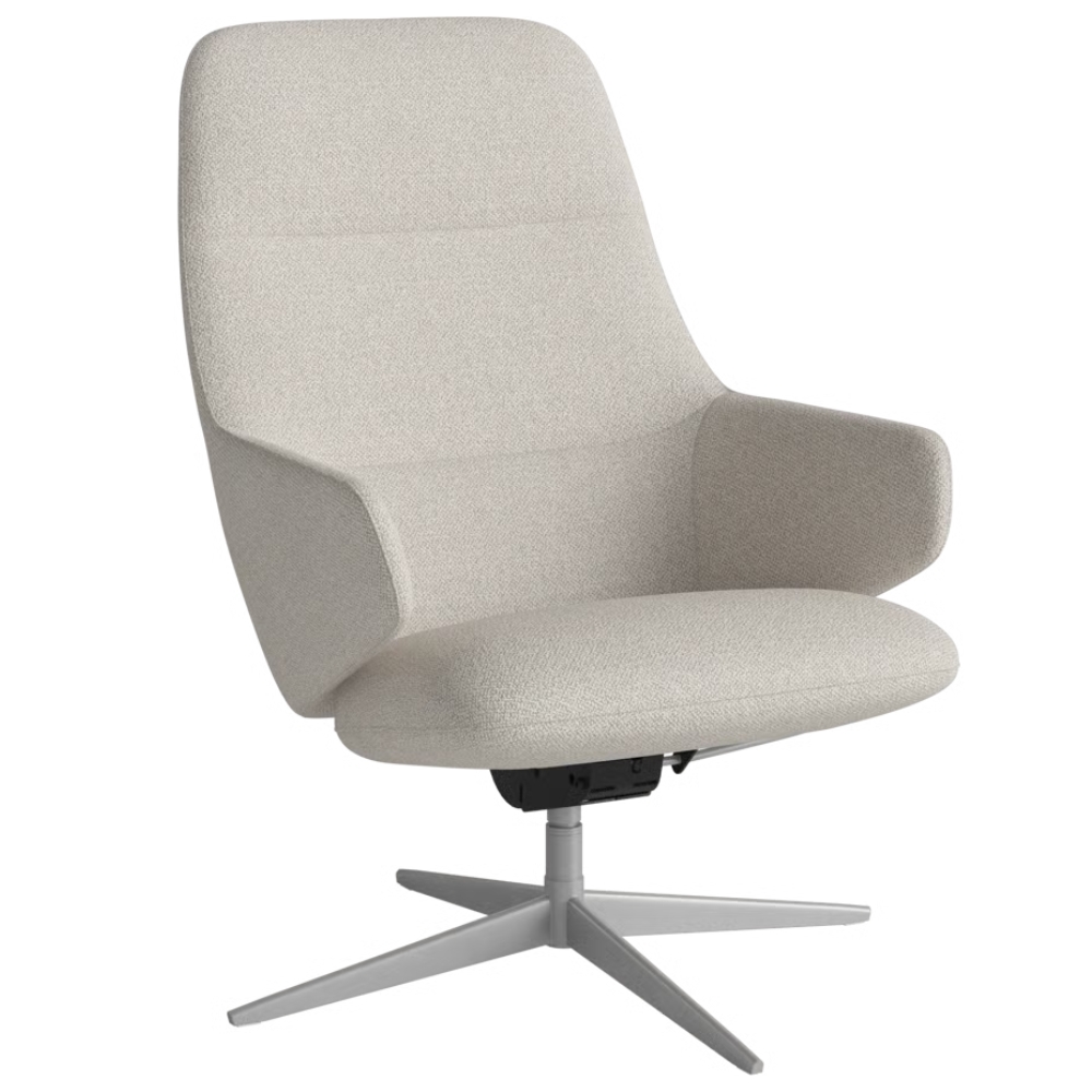 Bolia Béžové bouclé otočné křeslo Clara se šedou podnoží