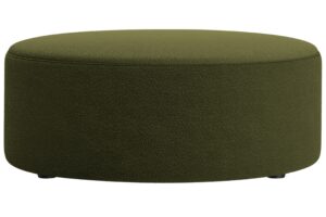 Micadoni Tmavě zelený bouclé taburet Dia 90 cm