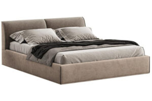 Woodsoft Hnědá dvoulůžková postel Novara 200 x 200 cm s úložným prostorem