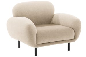 Micadoni Béžové bouclé křeslo Poppy