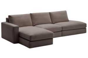 Kave Home Tmavě hnědá modulární rohová pohovka Alea 340 cm