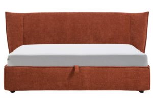 Kave Home Terakotová dvoulůžková postel Arvian 180 x 200 cm s úložným prostorem