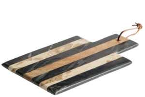 Kave Home Béžovo-černé mramorové servírovací prkénko Surne 30 x 18 cm
