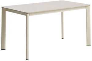 Kave Home Béžový zahradní stůl s keramickou deskou Anafi 140 x 80 cm