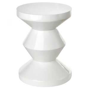 Polspotten Bílý odkládací stolek Zig Zag ⌀36 cm