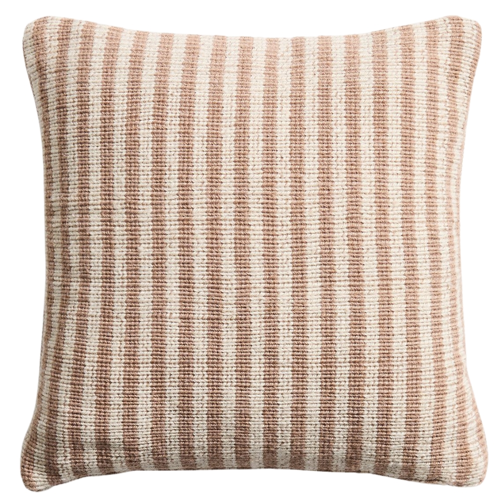 Kave Home Béžový pruhovaný povlak na polštář Dirome 45 x 45 cm
