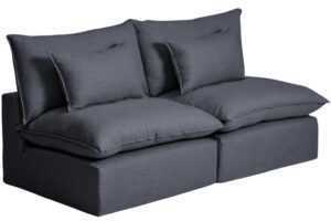 Kave Home Tmavě šedá pohovka Anarela 220 cm s odnímatelným potahem
