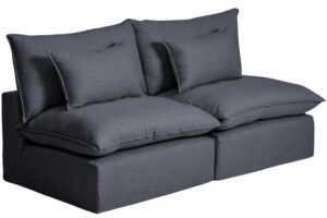 Kave Home Tmavě šedá pohovka Anarela 220 cm s odnímatelným potahem