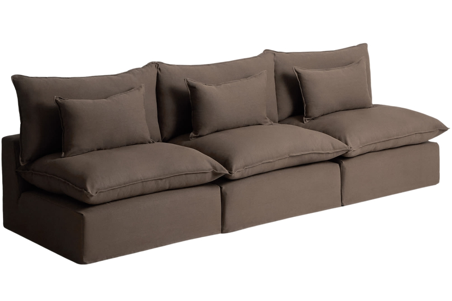 Kave Home Hnědá pohovka Anarela 330 cm s odnímatelným potahem