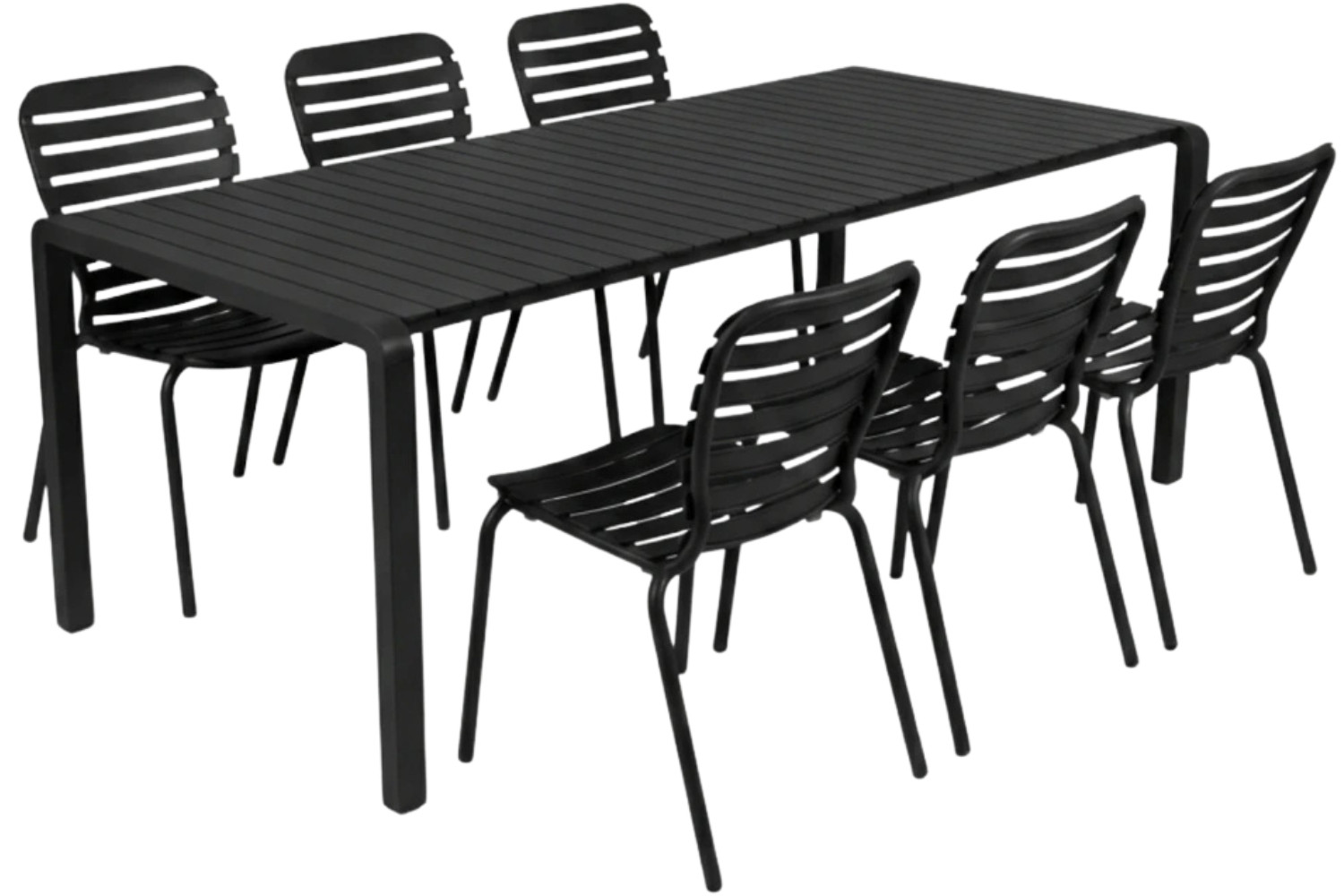 Zuiver Černý zahradní set stolu a šesti židlí VONDEL