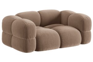 Cosmopolitan Design Tmavě béžová sametová dvoumístná pohovka Loretto 180 cm