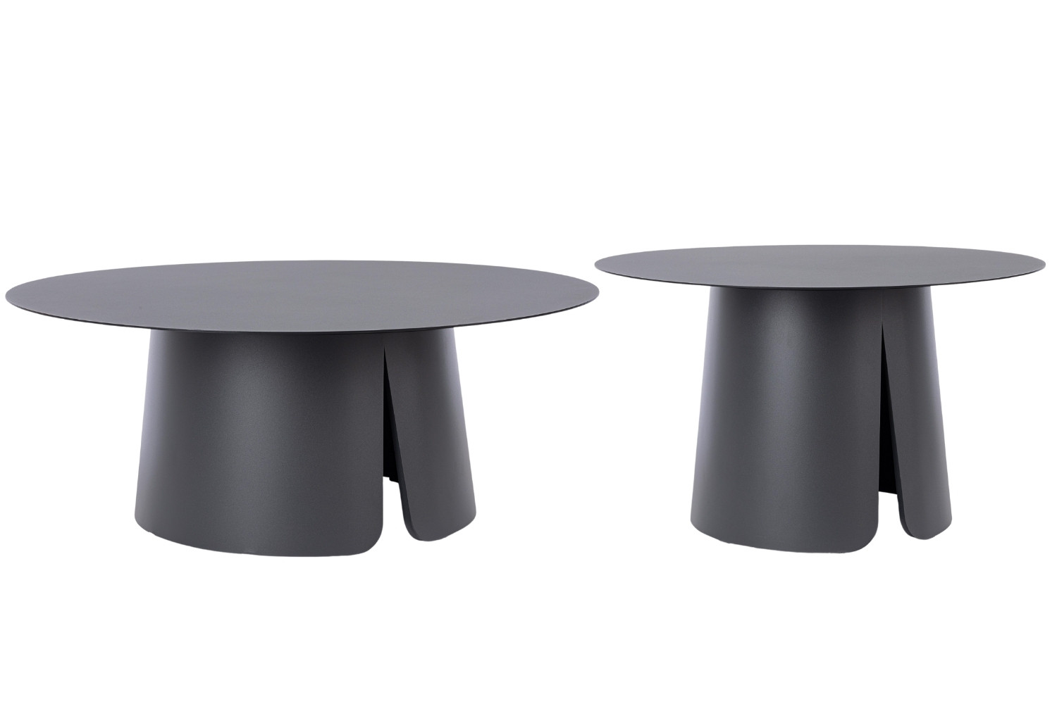 Bizzotto Šedý set dvou zahradních stolků Bryan 70/90 cm