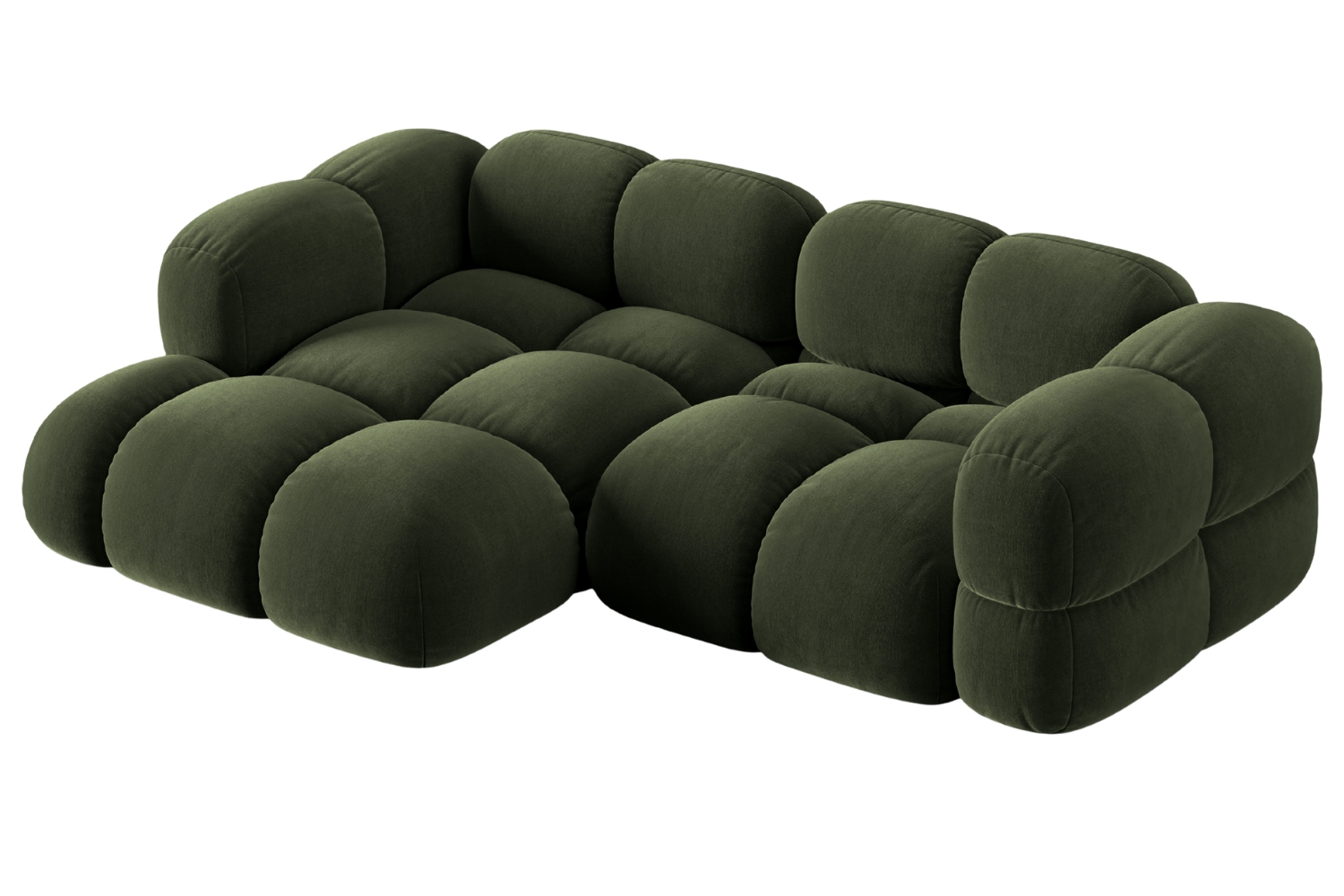 Cosmopolitan Design Zelená sametová rohová pohovka Loretto 250 cm