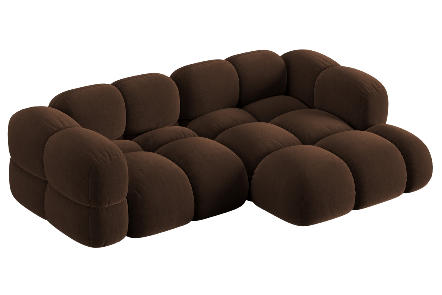 Cosmopolitan Design Hnědá sametová rohová pohovka Loretto 250 cm